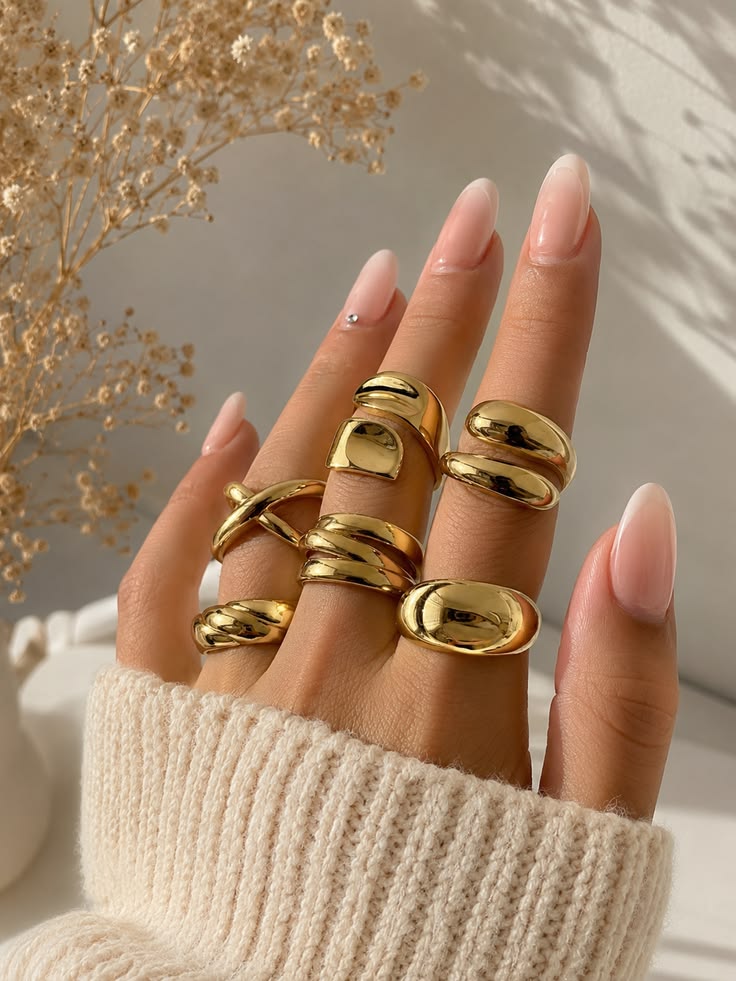 Anillos Acero Dorado