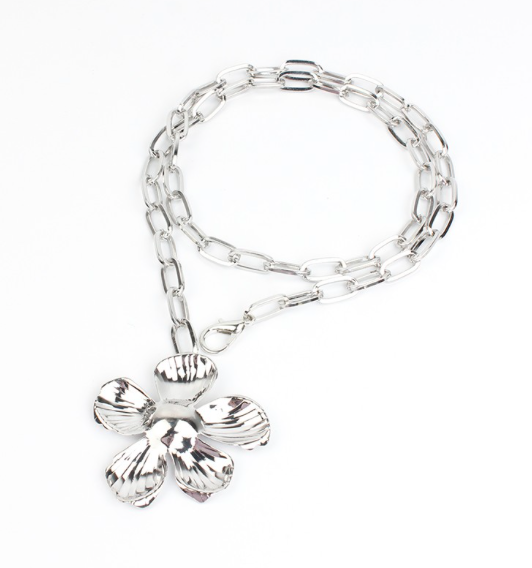 Collar FLOR plateado